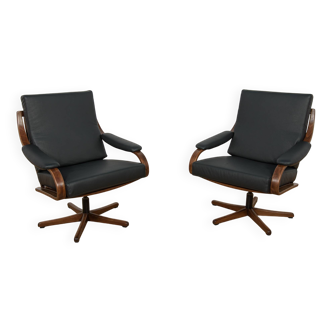 Fauteuils de bureau de Soda Galvano, Norvège, années 1960, lot de 2