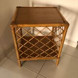 Rattan and bamboo side table