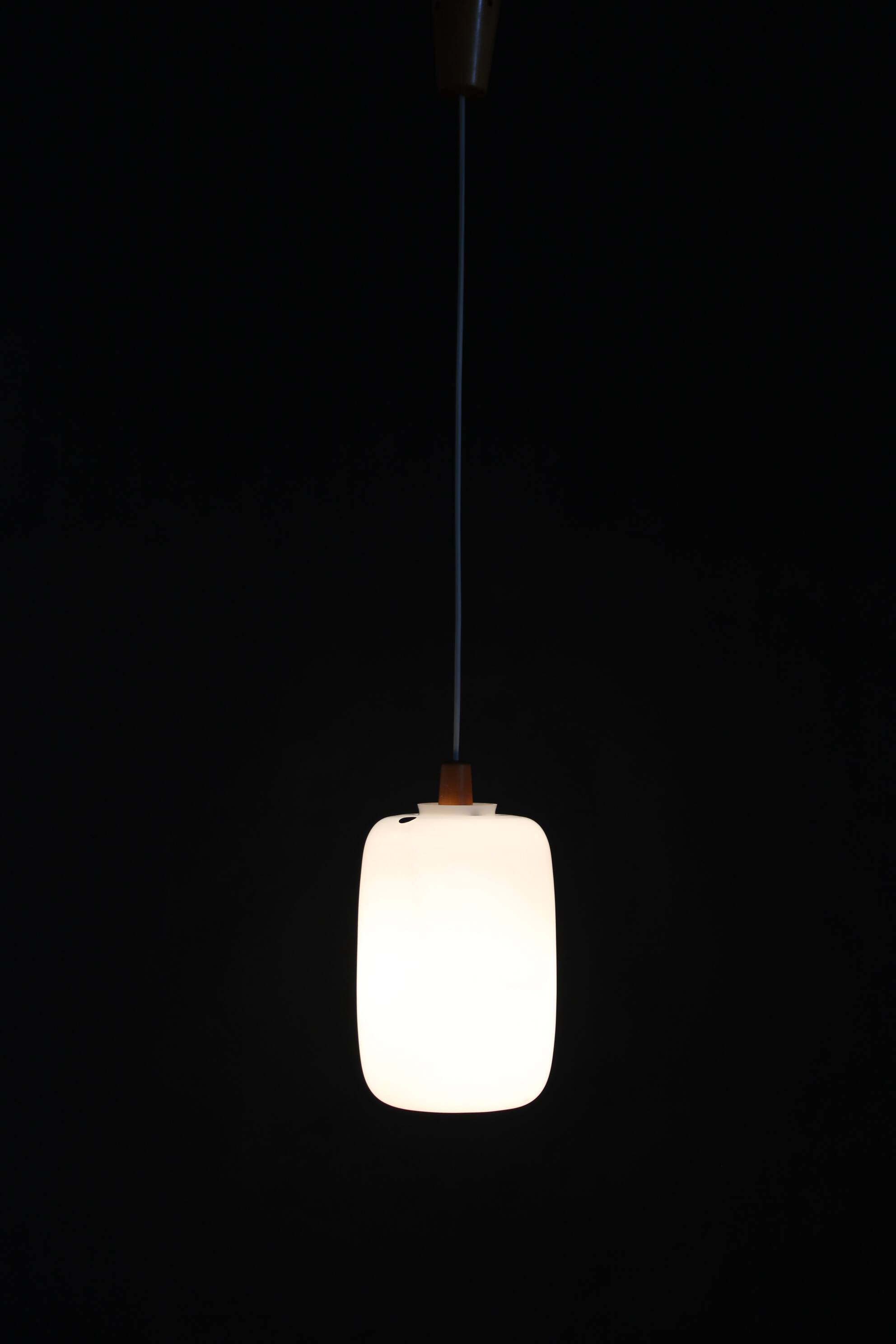 1960s pendant glass lamp by uluv, czechoslovakia