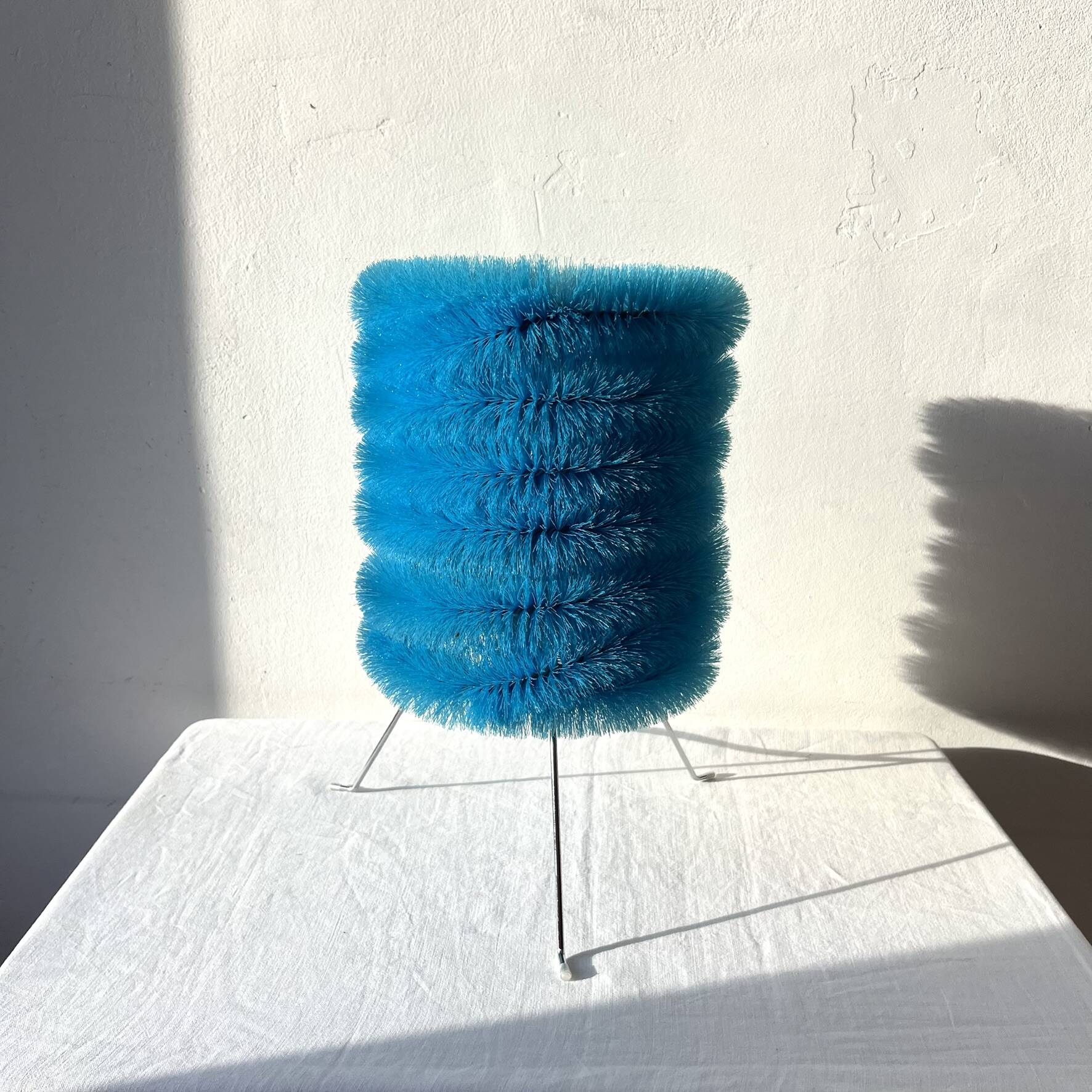 Table lamp, blue brush, rare vintage IKEA, model LYSBOJ, avant-garde design