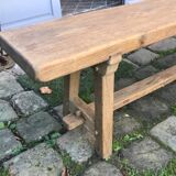 Striped oak bench