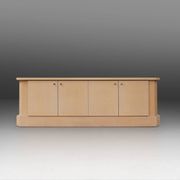 Ivory Lacquer Sideboard in burl wood by Jean Claude Dresse, 1940s