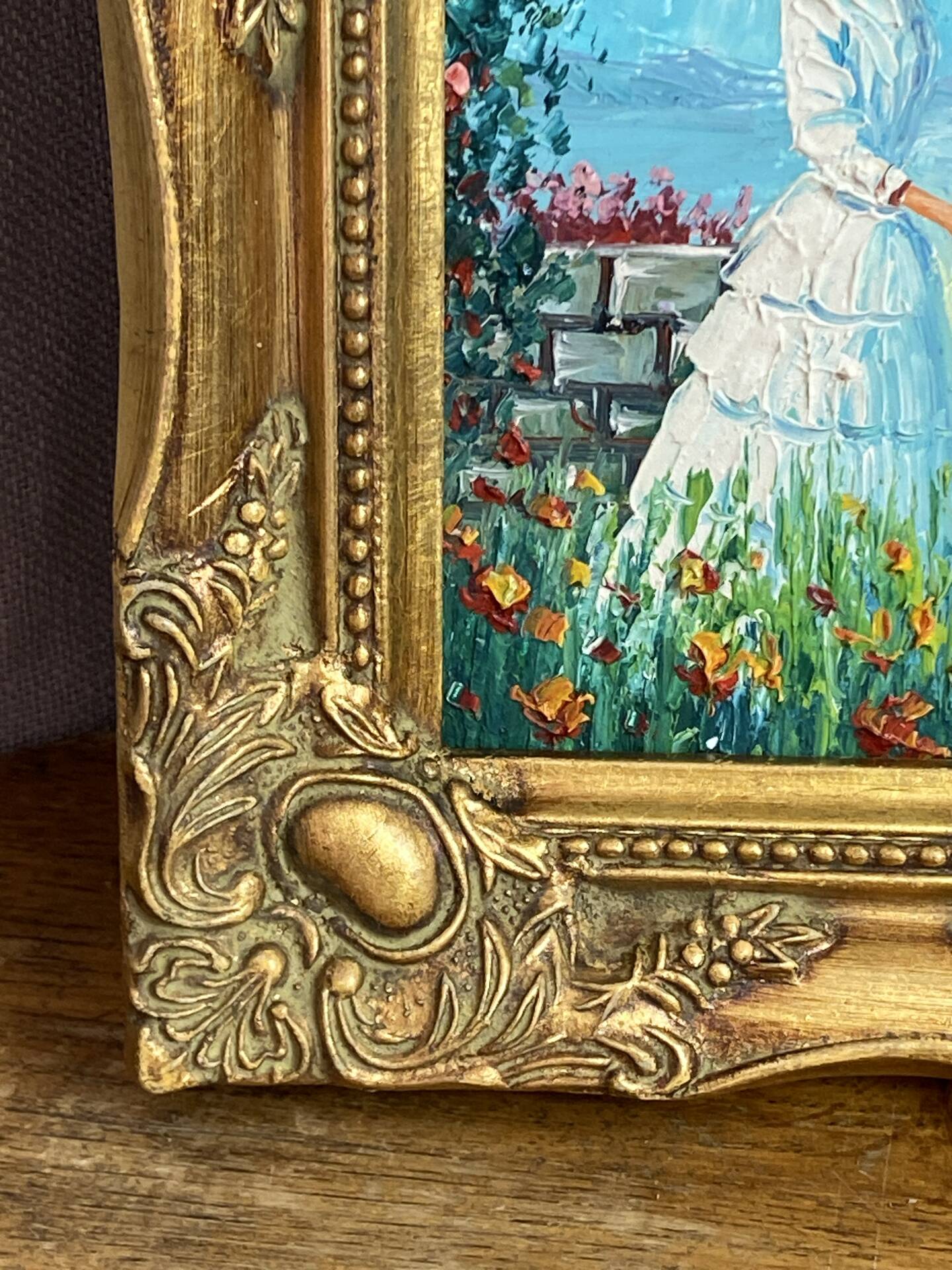 Painting on isorel, wooden frame