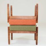 Scandinavian orange/green stool set of 2