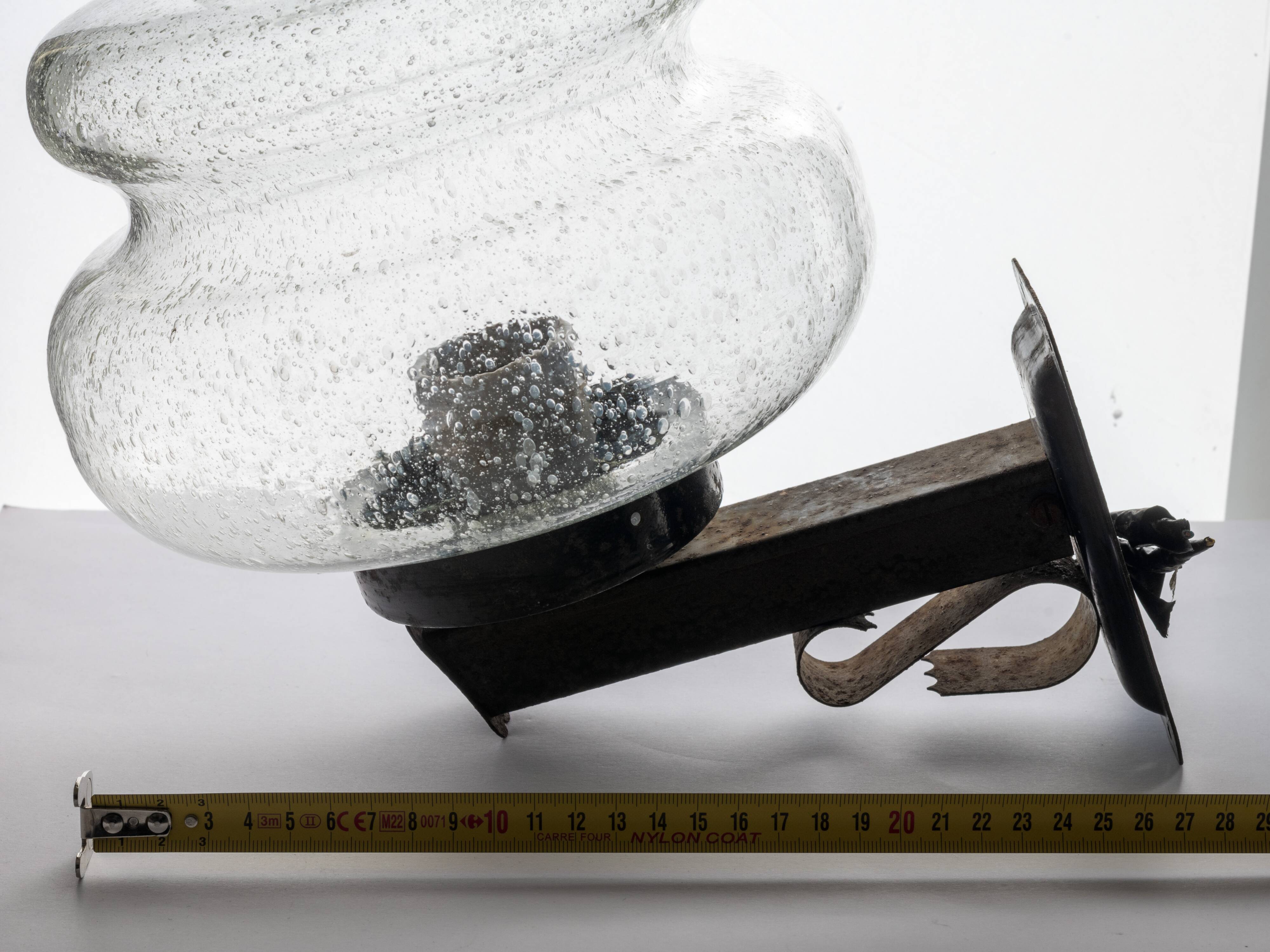 Outdoor wall light 1972 bubbled glass