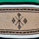 Berber folk cushion in green with pompom.