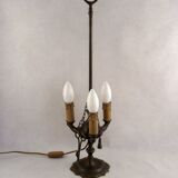 Antique Florentine 3 Light Oil Lamp with Tools Mounted in Electric Lamp 4306