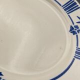Series of 6 vintage plates demi-porcelaine badonviller art deco blue flowers