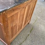 Vintage Louis Philippe commode in wood and grey marble from the 20th century.