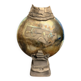 Sculpture Vase Ceramic Contemporary Art Raku Firing Wabi Sabi Eye