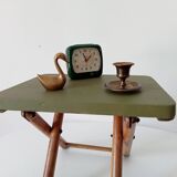 Vintage folding stool in wood and bamboo