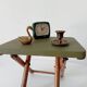 Tabouret pliant vintage en bois et bambou