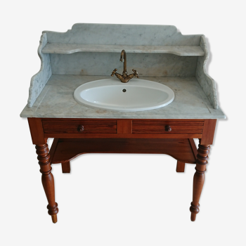 Table de toilette dessus marbre avec vasque