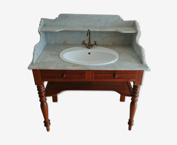 Table de toilette dessus marbre avec vasque | Selency