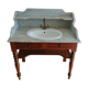 Toilet table on marble with cacker