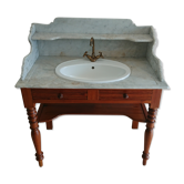 Table de toilette dessus marbre avec vasque