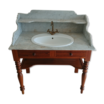Table de toilette dessus marbre avec vasque