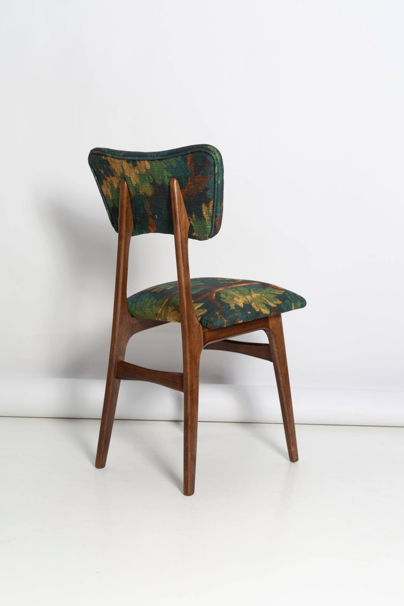Mid-century butterfly chair, Schwarzwald linen by Dedar, dark wood, Europe, 1960s