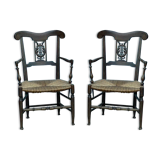 Nice pair of straw armchairs
