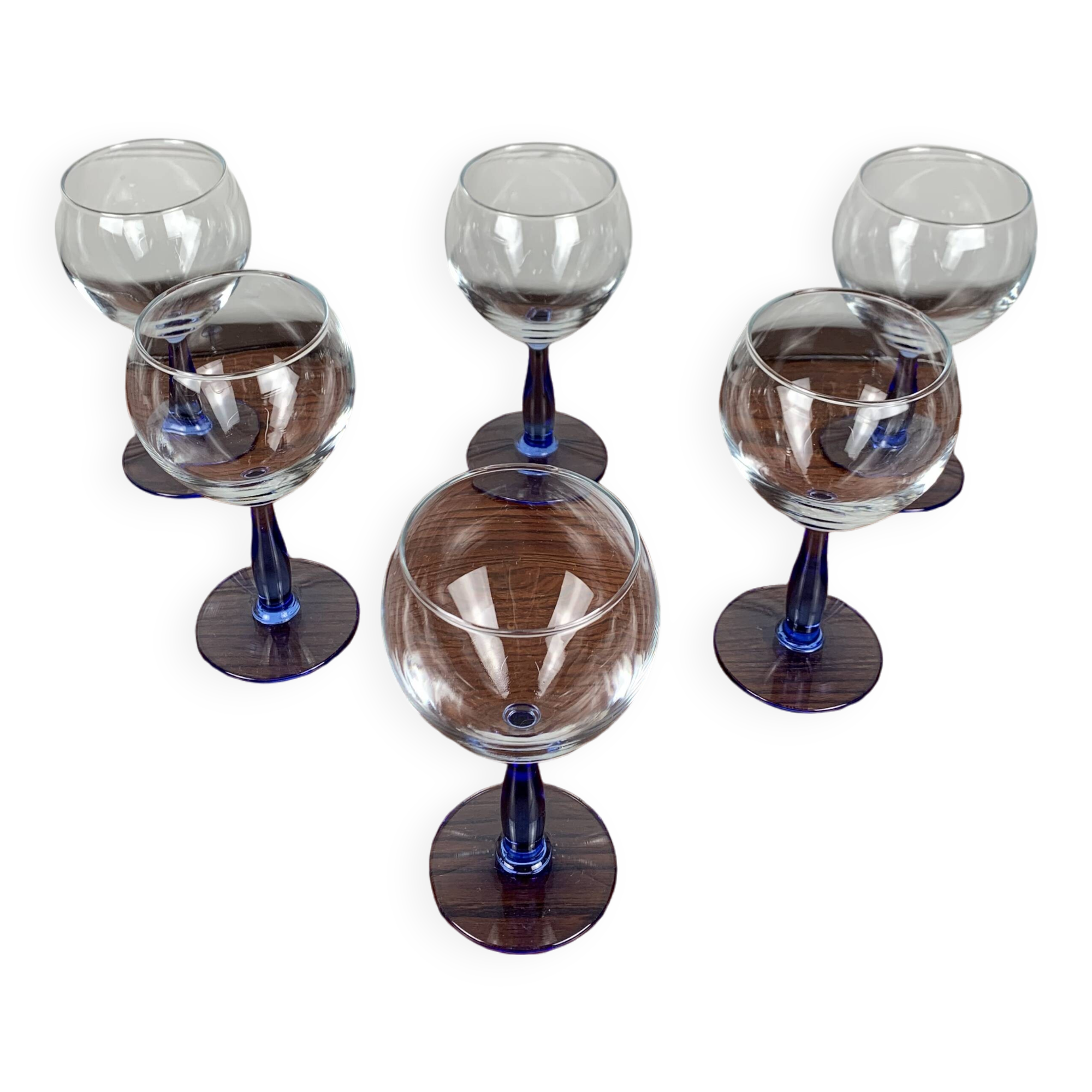Lot de 6 verre à pied bleu