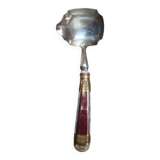 Art Deco silver and porcelain fruit ladle
