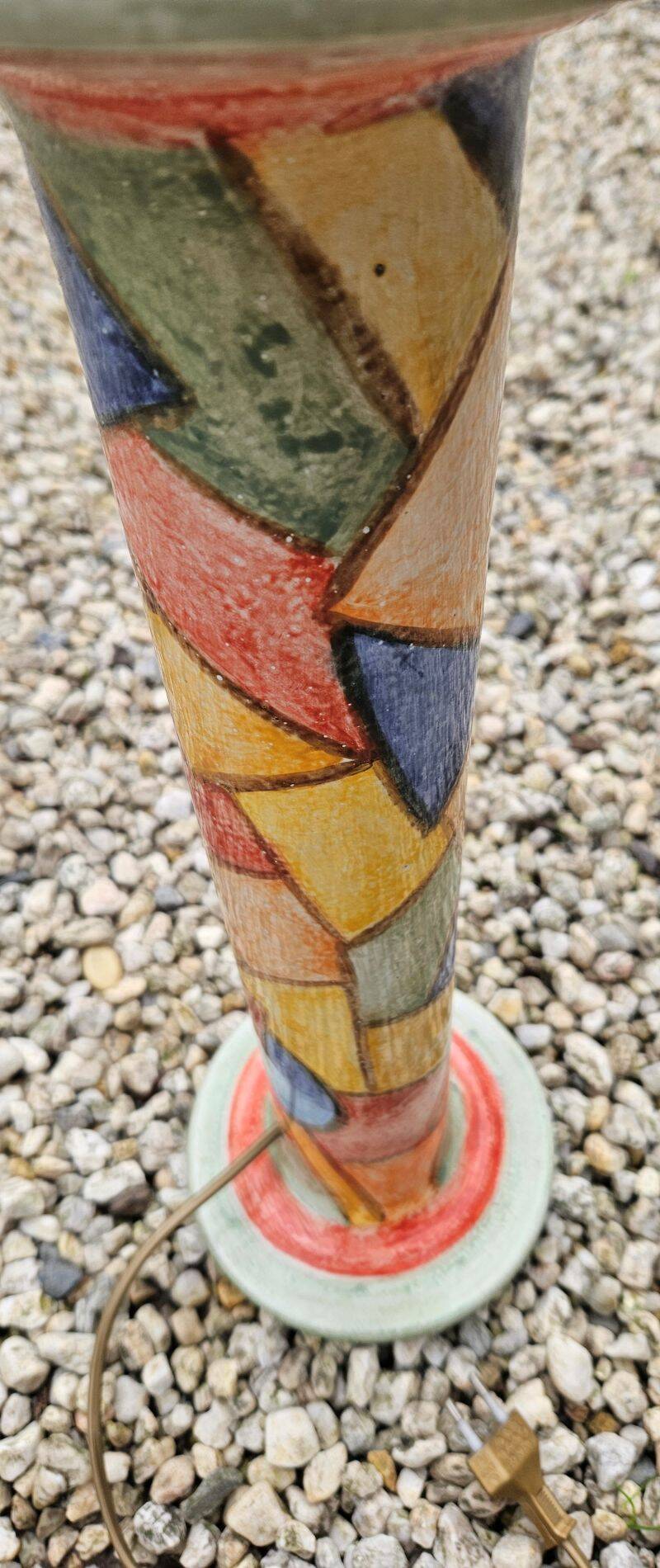 Large Harlequin Lamp Base Signed Jean-Claude Monange