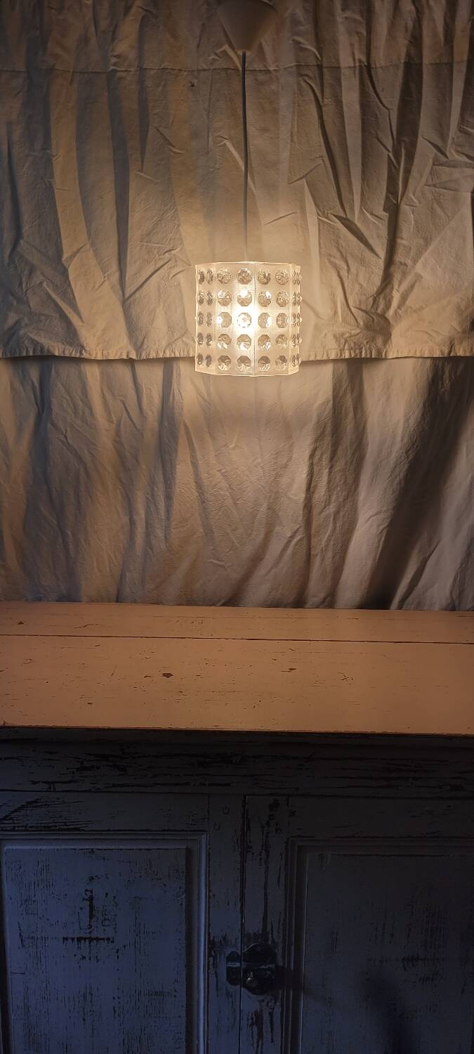 Vintage hexagonal cabochon pendant light – 70s