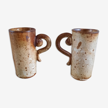 Pair of stoneware coffee cups