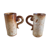 Pair of stoneware coffee cups