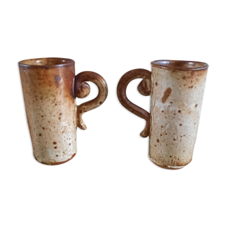 Pair of stoneware coffee cups