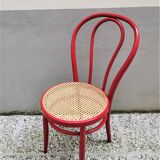 Chaise de salle à manger rouge, années 1980