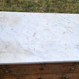 5-drawer chest of drawers with white marble top