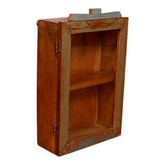 Original polychrome Burmese teak wall display case