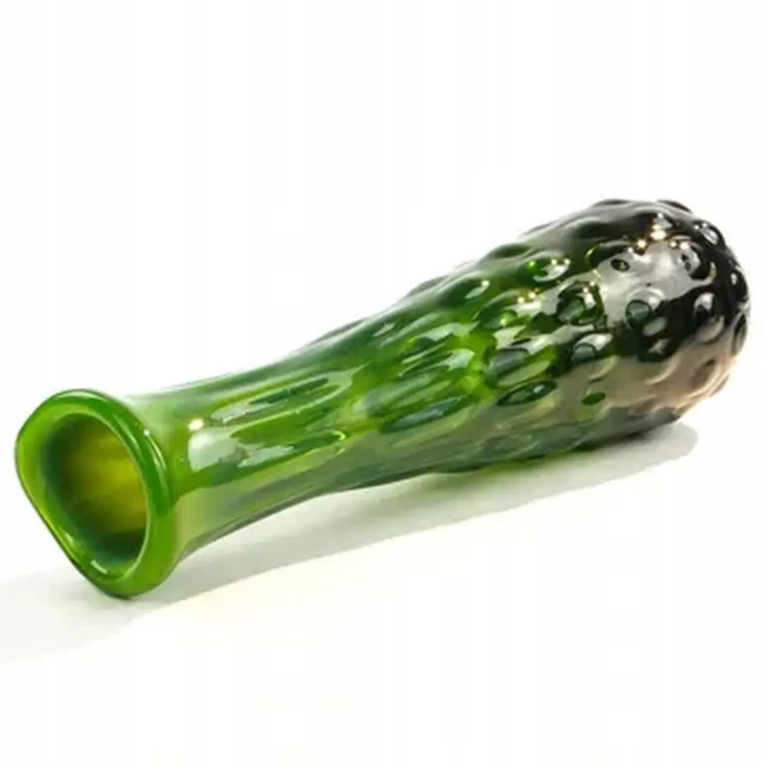 Vase en forme de haricot, moderne du milieu du siècle, en verre vert, design de J. Drost, Ząbkowice, Pologne, années 1970