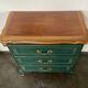 Commode bois massif relooké vert pinède patiné