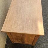 Vintage wooden desk with five drawers from the 1950s-1970s.