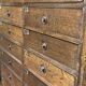 Notary's cabinet with 18 drawers in oak and fir from the early 20th century.