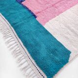 Moroccan Berber rug Boujaad ecru with colorful and mottled patterns 306x228cm