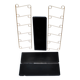 String modular shelf in gilded brass and black lacquered sheet metal Modernist DESIGN 1950-1960