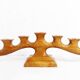 Anthroposophical candle holder in carved wood