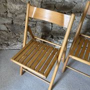 4 folding wooden chairs for Habitat, 1980