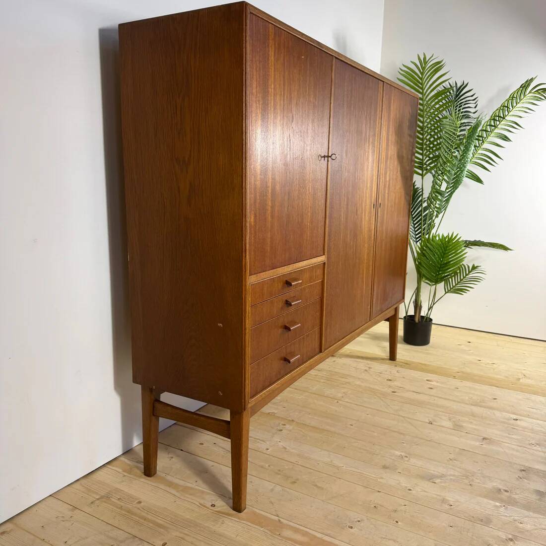 High mid-century modern teak sideboard – 1960s Scandinavian design