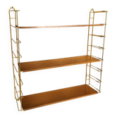 String wall shelf 3 shelves metal wood Tomado style