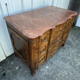 Commode à L’anguille En Noyer, Style Louis XV, Début XIXe