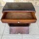 Art Deco bedside table in walnut, black marble top, circa 1920.