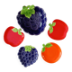 Coupe et coupelles en barbotine fruits