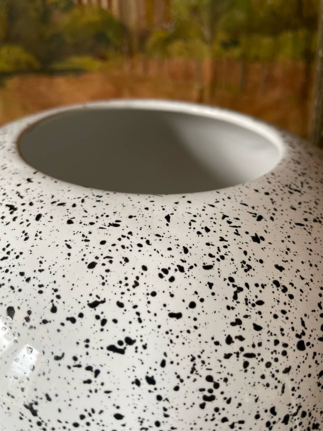 Large speckled ball vase 1980