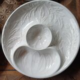 4 barbotine plates with artichoke pattern from Bordallo.