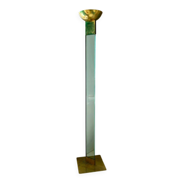 "Laser" floor lamp brass / glass - Max Baguara for Lamperti Italy 1979