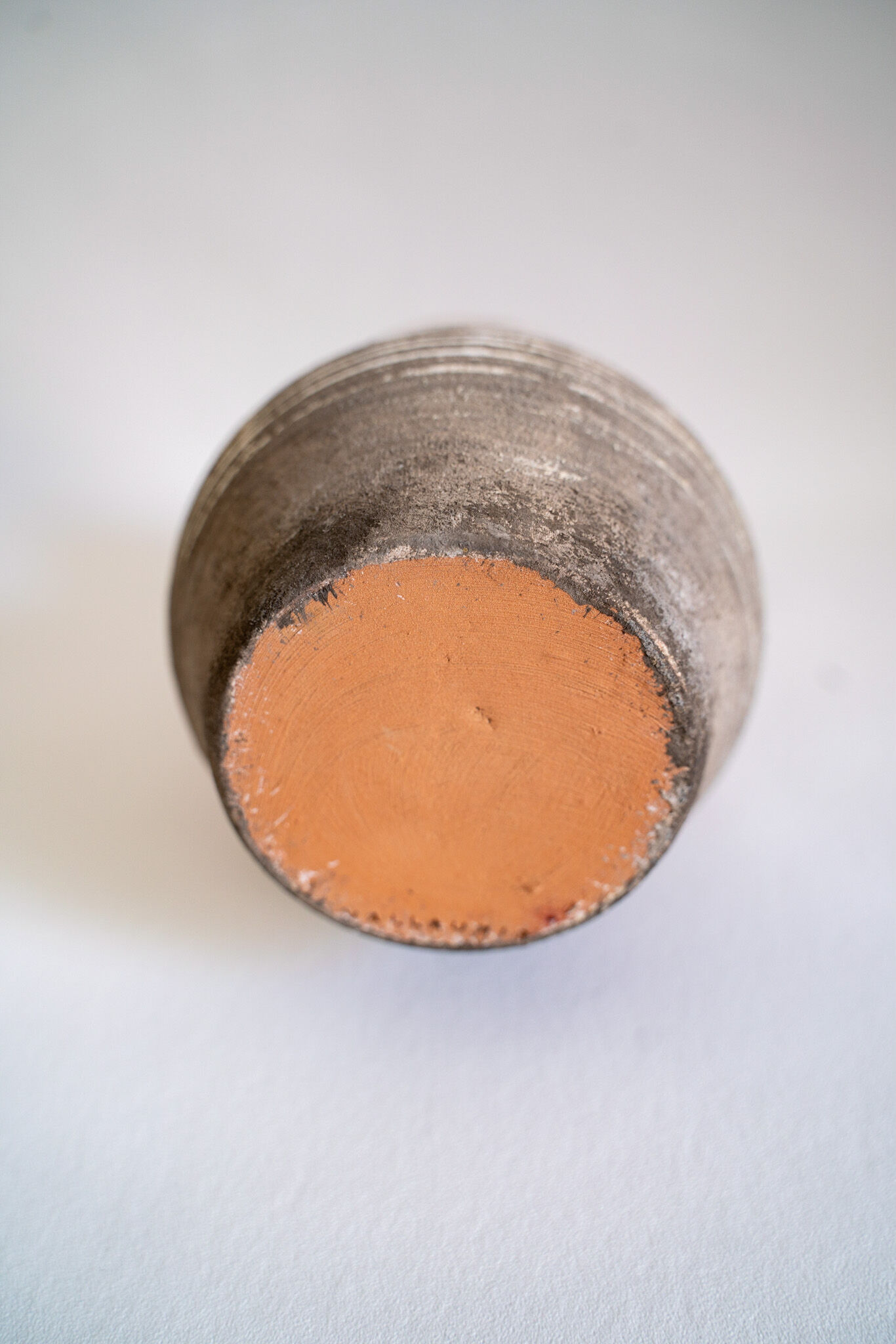 Vallauris, vintage grey terracotta vase